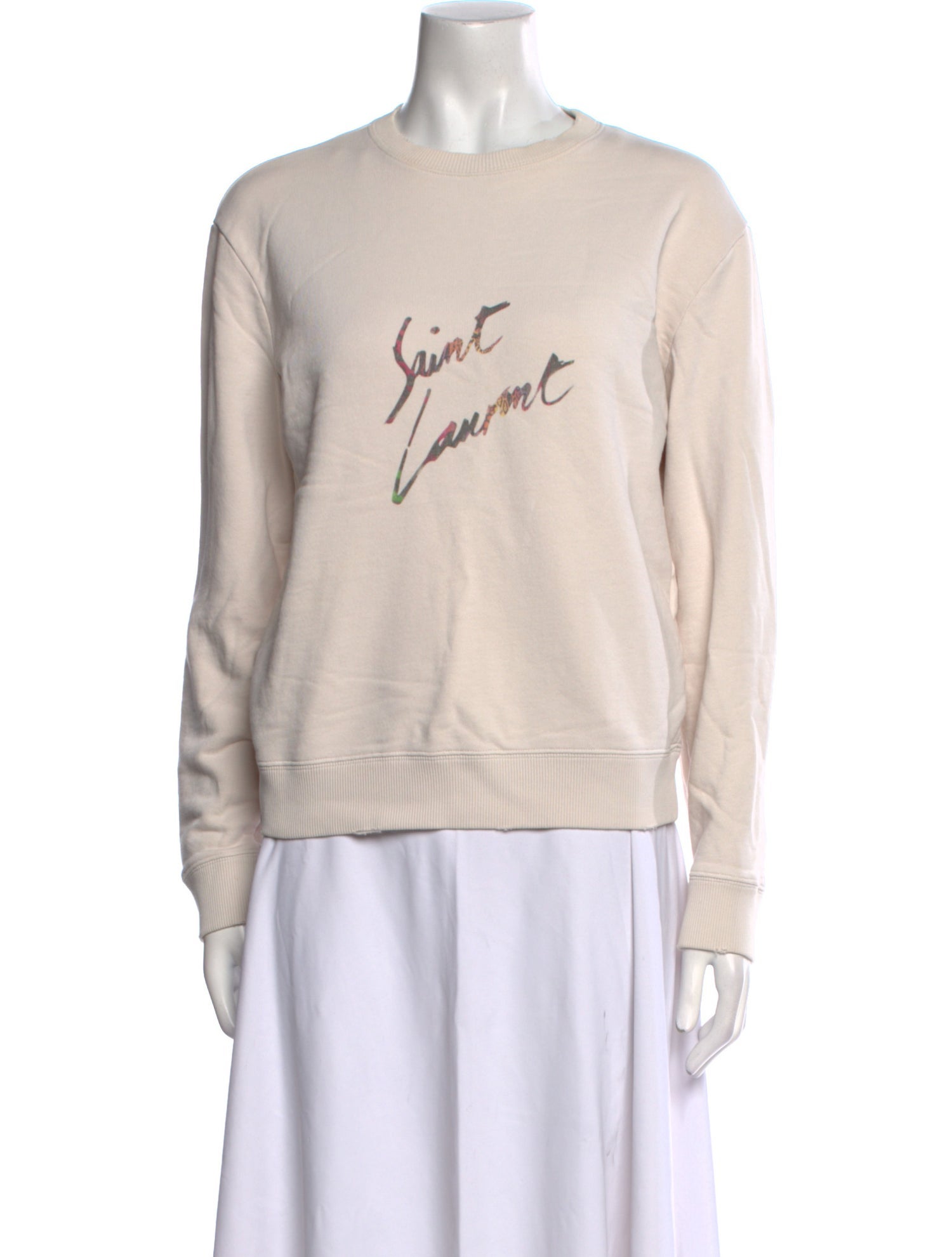 Saint Laurent Graphic Print Crew Neck Sweatshirt